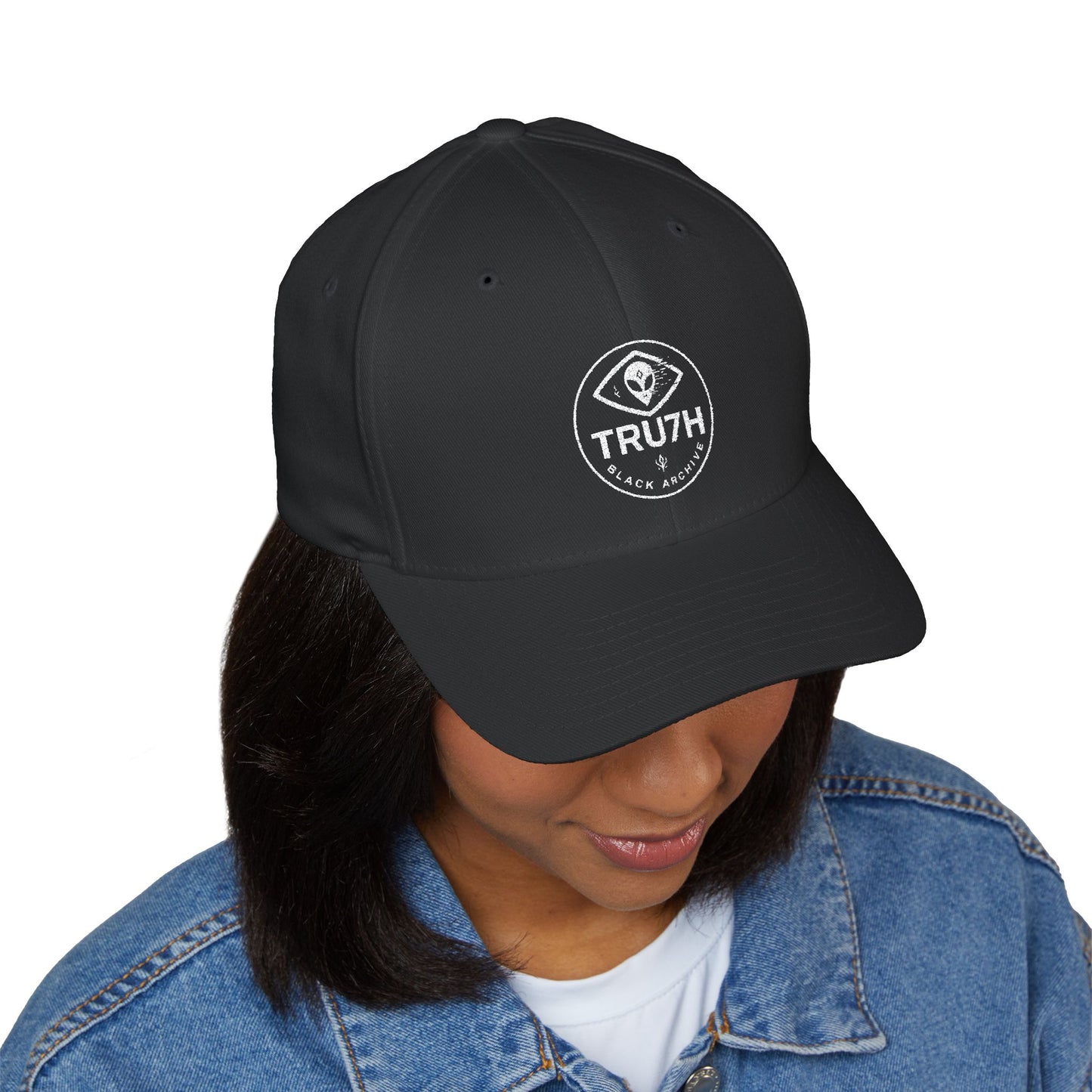 Embroidered Truth Cap, Black Structured Hat, Trendy Dad Hat, Gift for Him, Casual Wear