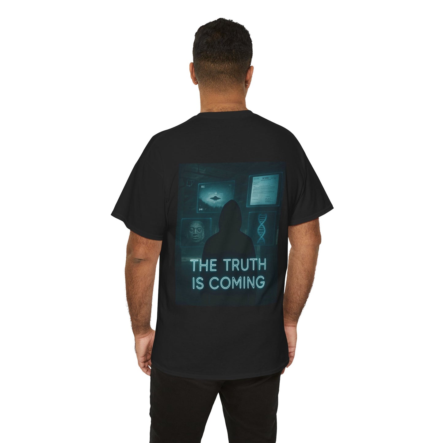 Unisex Heavy Cotton Tee - The Truth Is Coming Graphic Tee, Casual Shirt, Statement T-Shirt, Gift for Truth Seekers, Everyday Wear