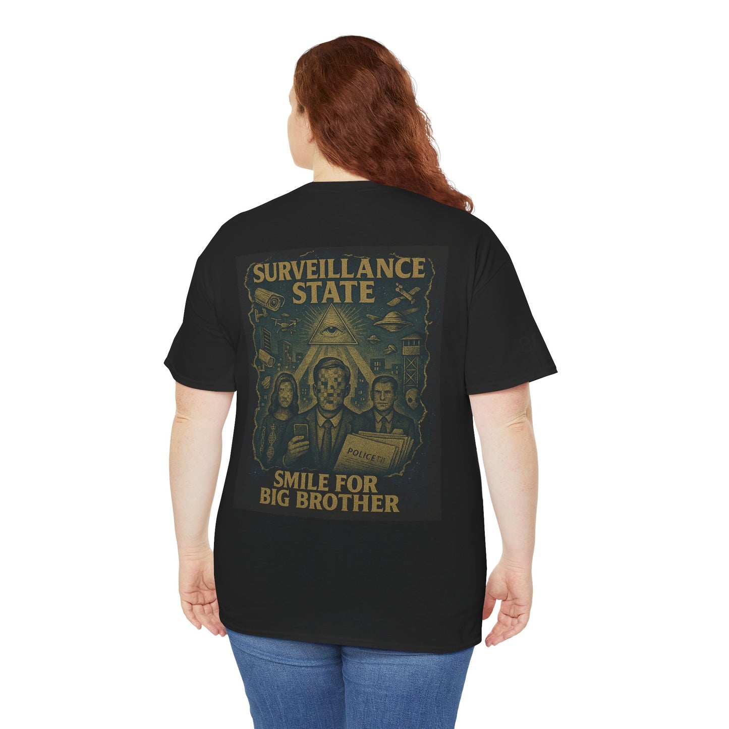 Surveillance State Tee - Unisex Heavy Cotton Tee, Statement Shirt, Gift for Activists, Protest Clothing, Unique Graphic T-Shirt