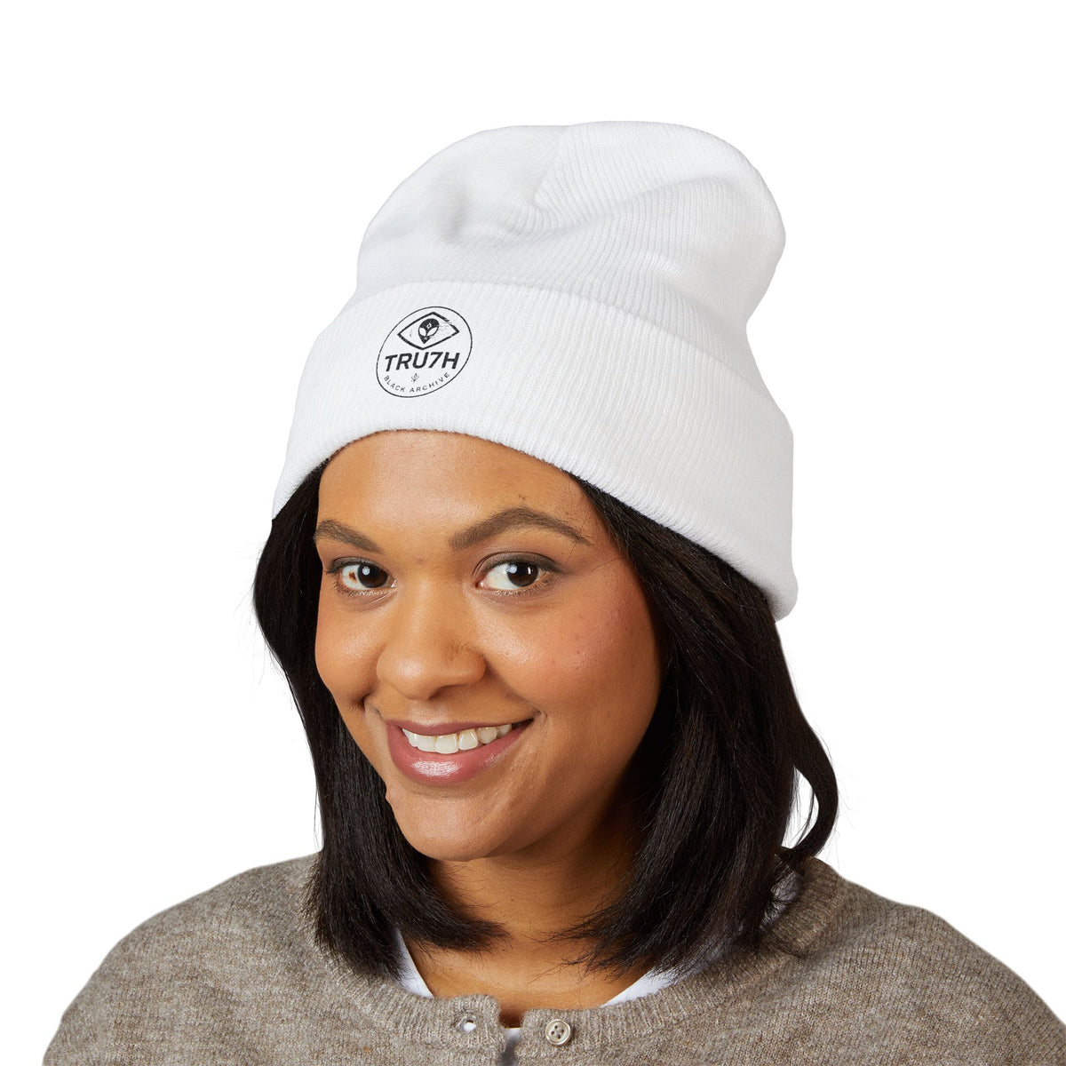TRU7H Embroidered Cuffed Beanie