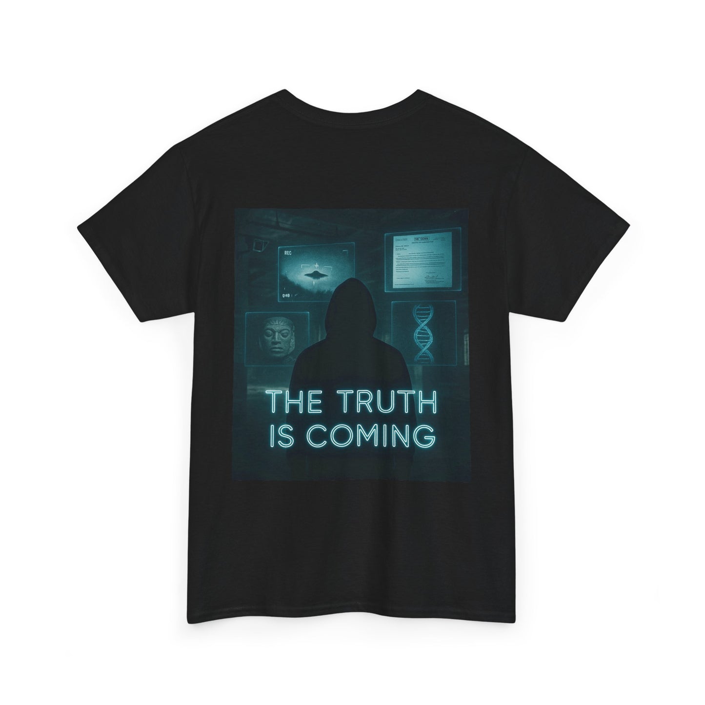 Unisex Heavy Cotton Tee - The Truth Is Coming Graphic Tee, Casual Shirt, Statement T-Shirt, Gift for Truth Seekers, Everyday Wear