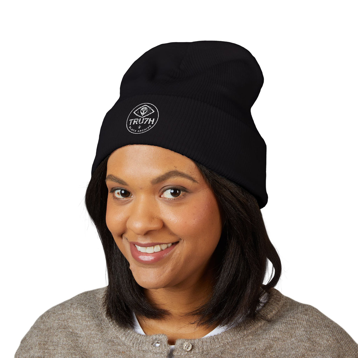 TRU7H Embroidered Cuffed Beanie